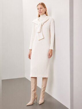 Tuckernuck DONNI Cream Ribbed Midi Dress NWT